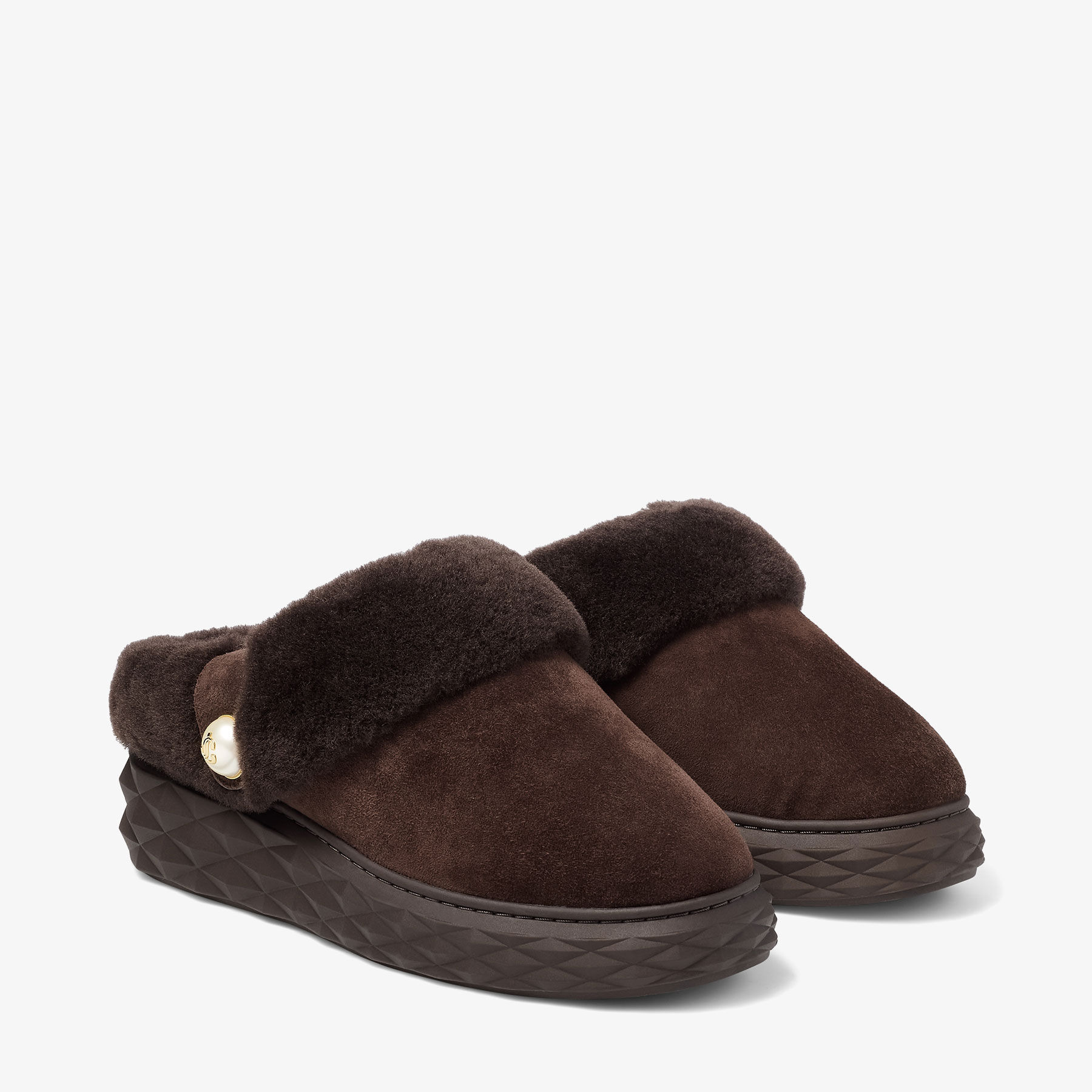 Diamond Maxi Mule F
Chococlate Suede Mules with Shearling - 2