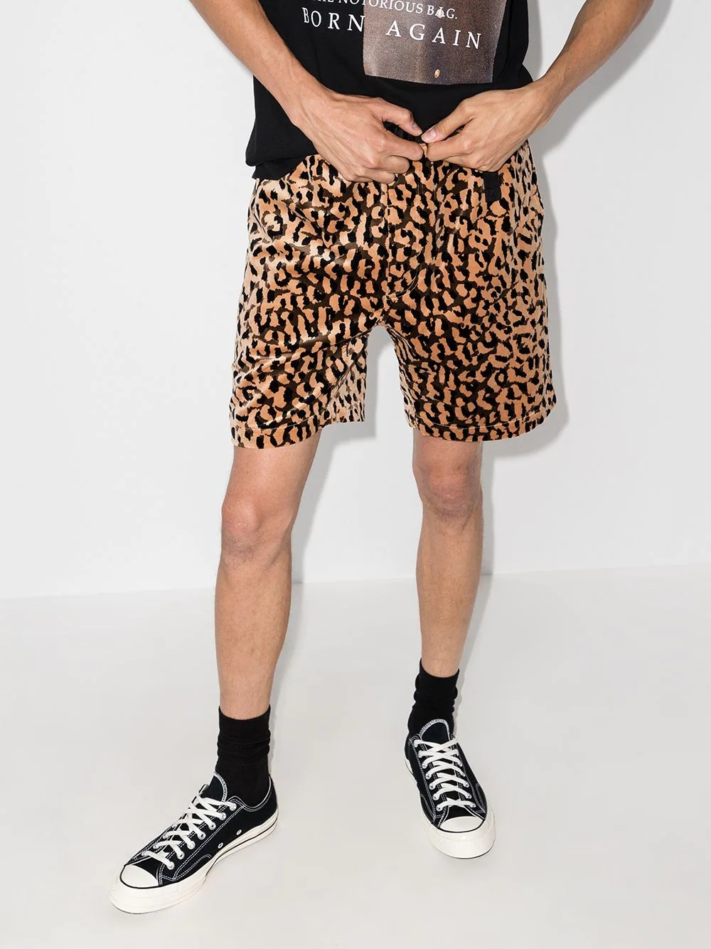 leopard-print shorts - 2