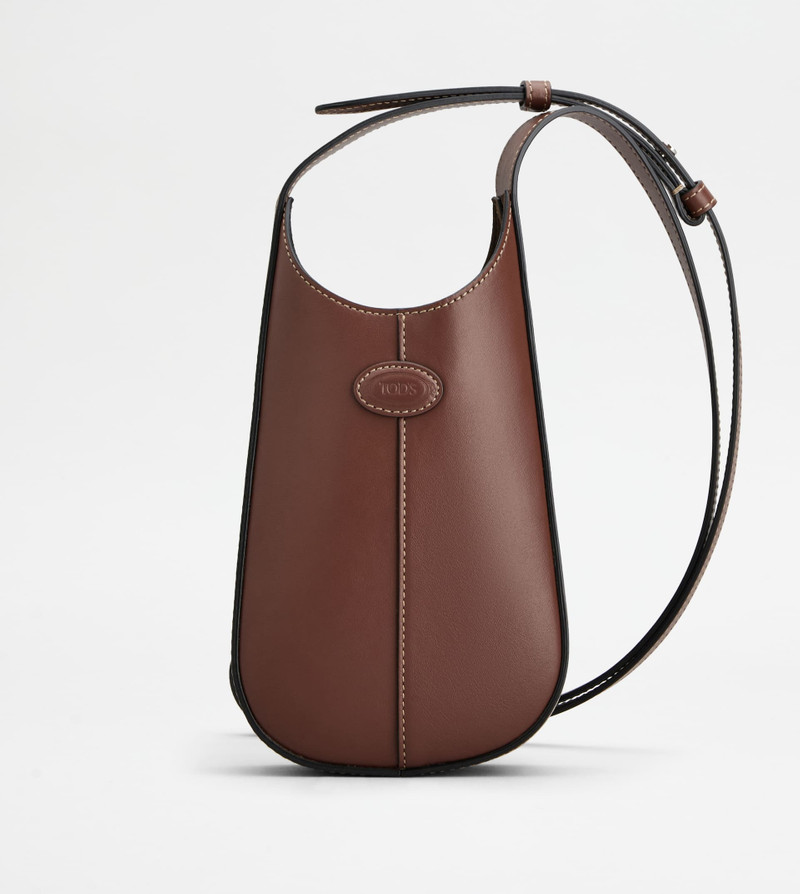 MICRO HOBO DI BAG IN LEATHER - BROWN 1