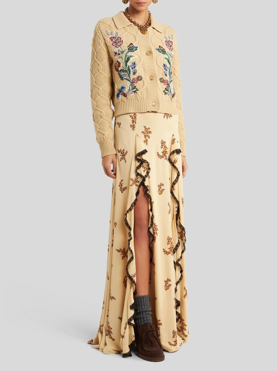 MAXI SKIRT WITH FLORAL PRINT - 4
