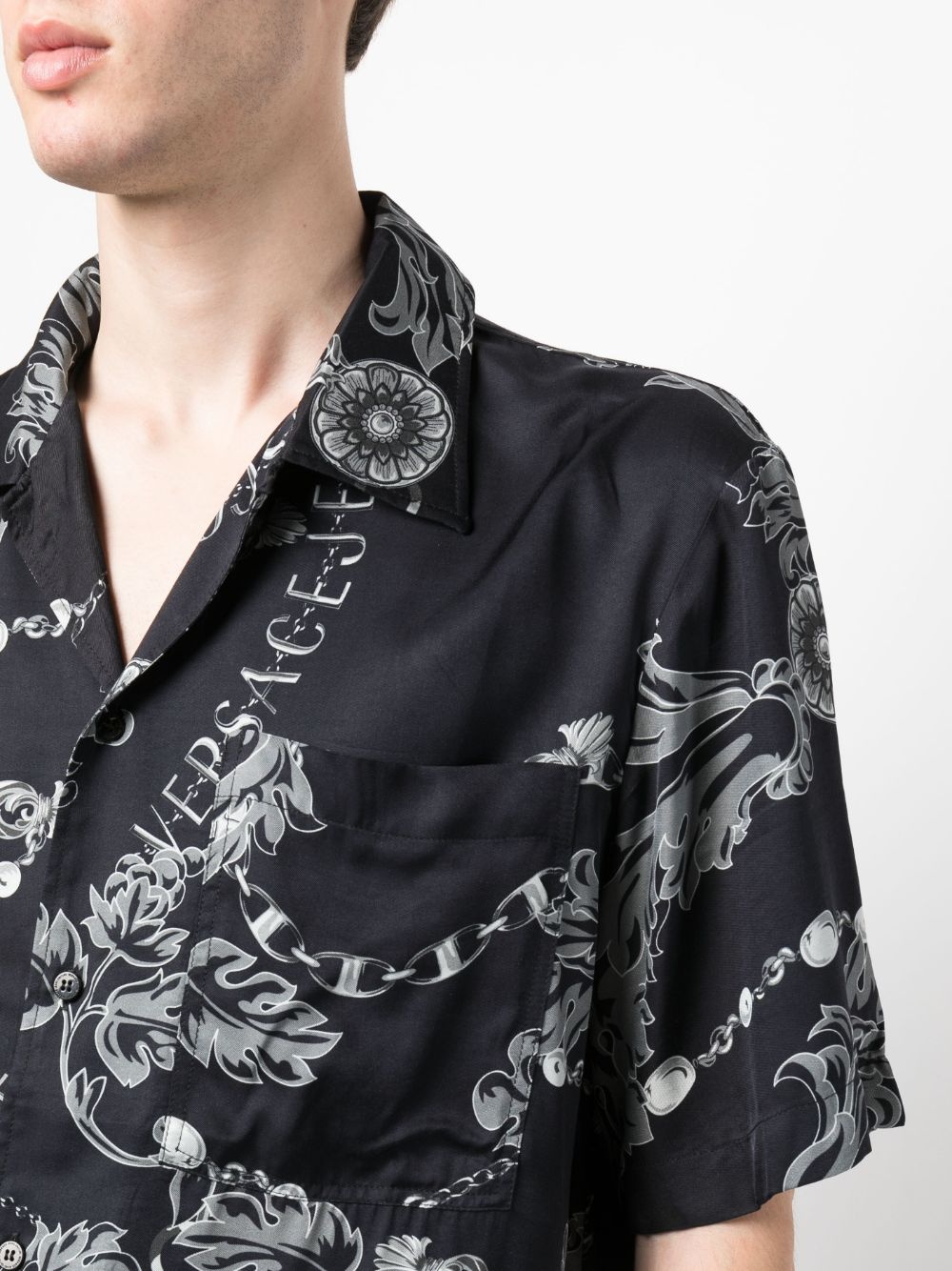 Barocco-print short-sleeve shirt - 5