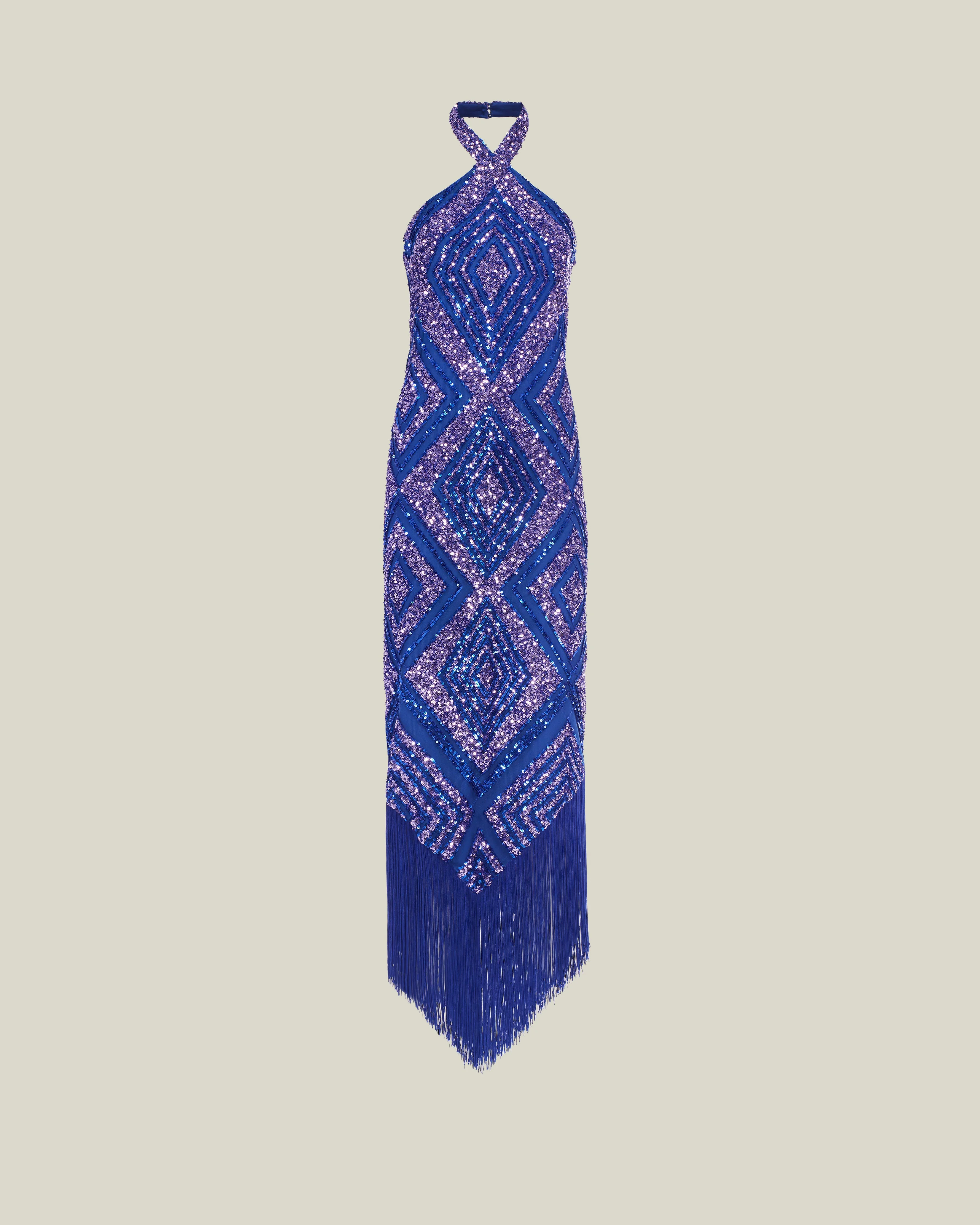 Nina Flapper Dress in Royal Blue - 1