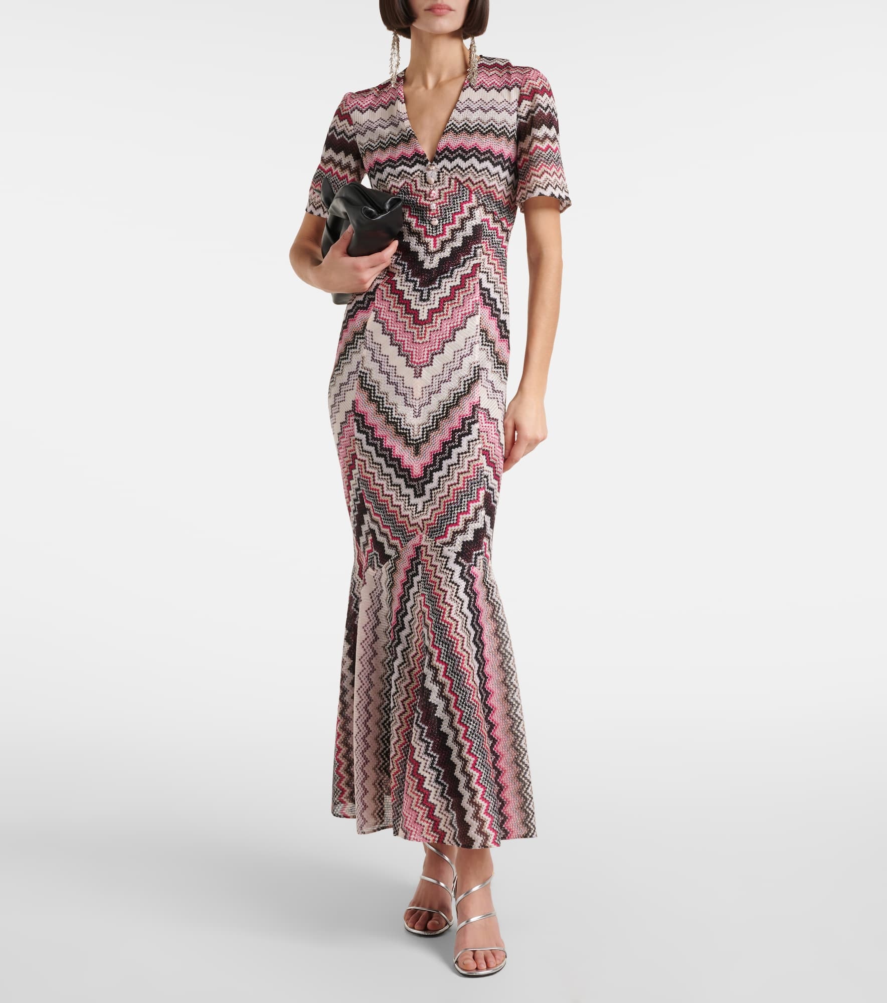 Zigzag lamé midi dress - 2