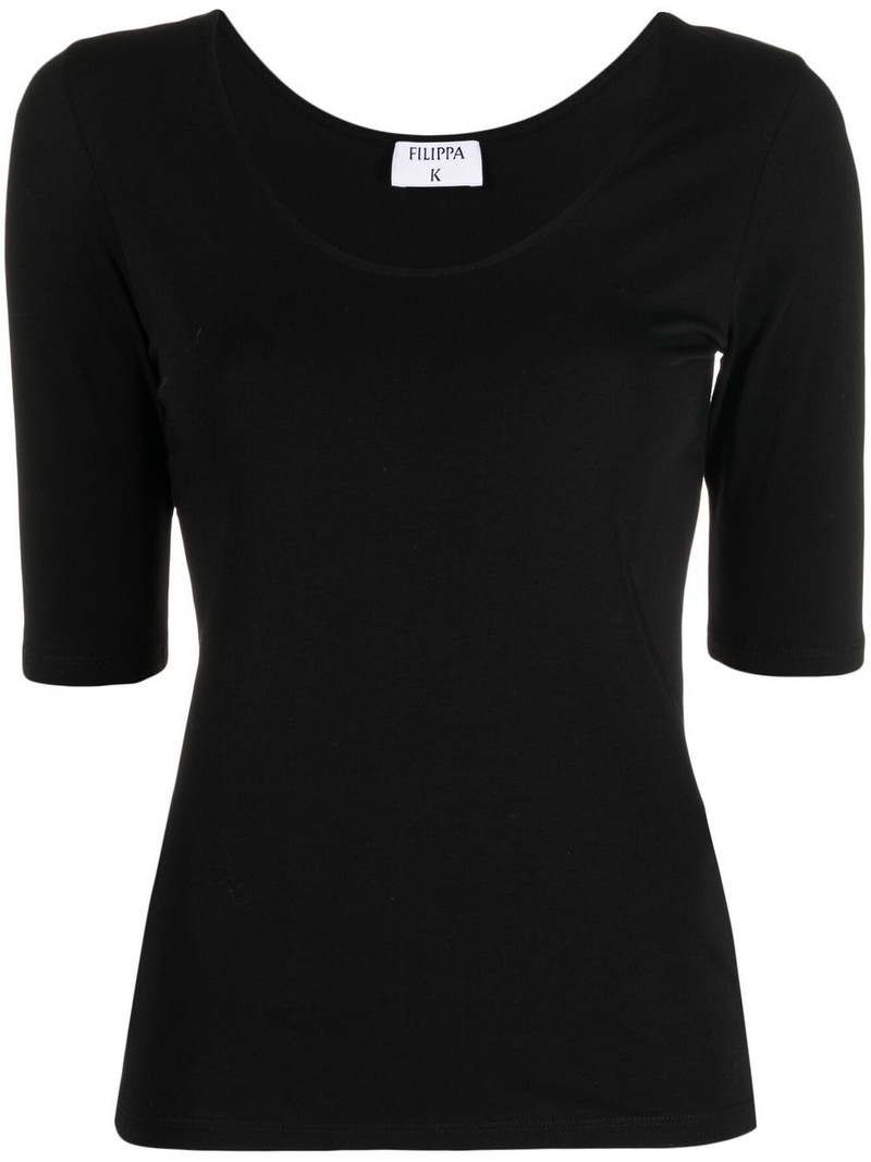 jersey-knit scoop neck T-shirt 1