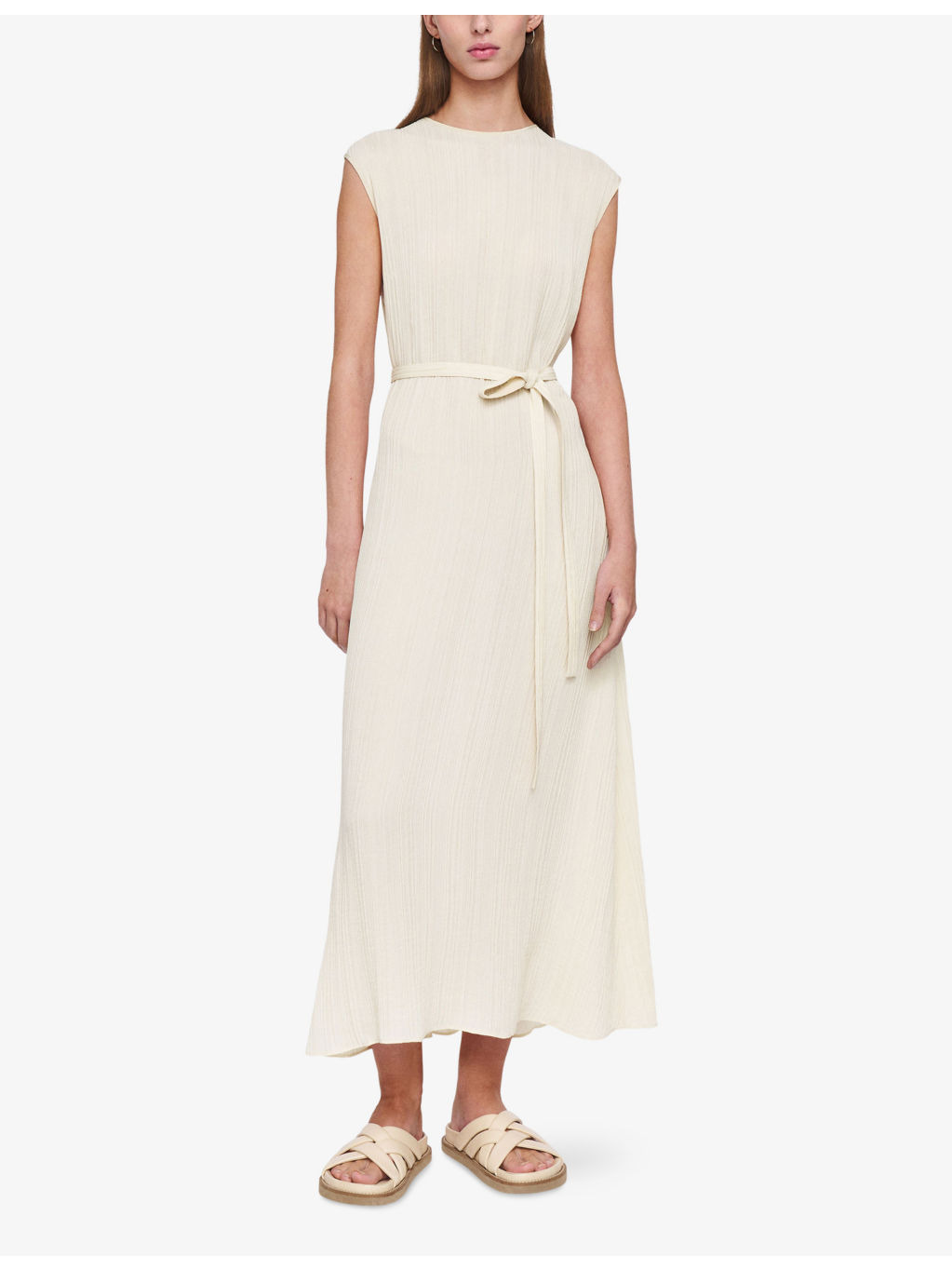 Garnier Pleated-Texture Viscose and Silk-Blend Midi Dress - 2