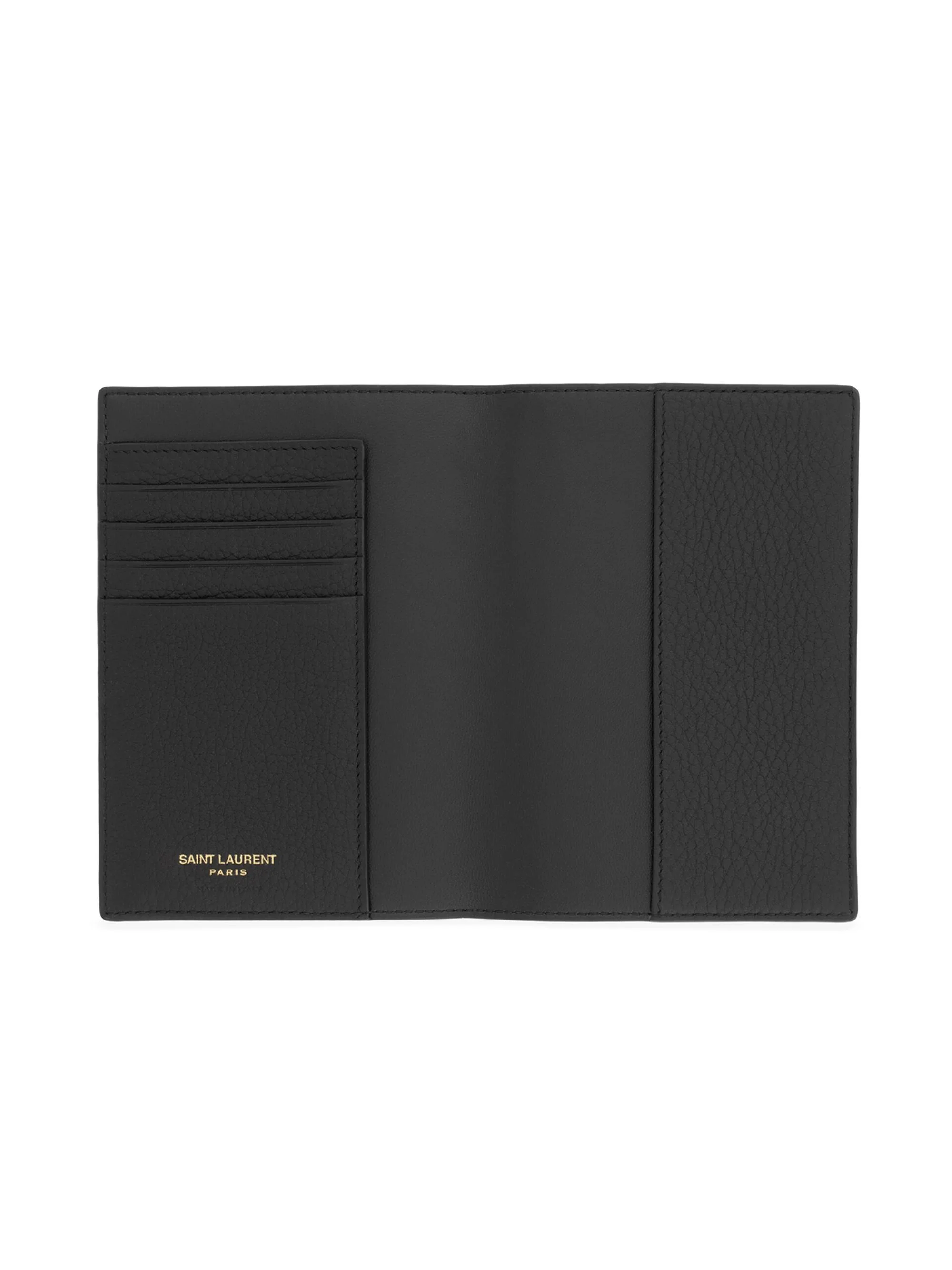 Tiny Cassandre Passport Case in Grained Leather - Black - 1