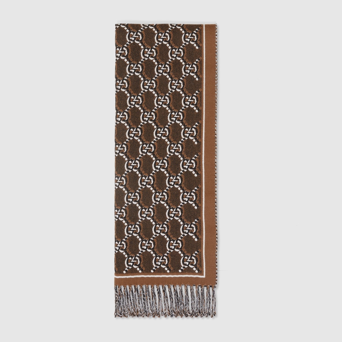 Wool jacquard scarf with GG Shadow - 1