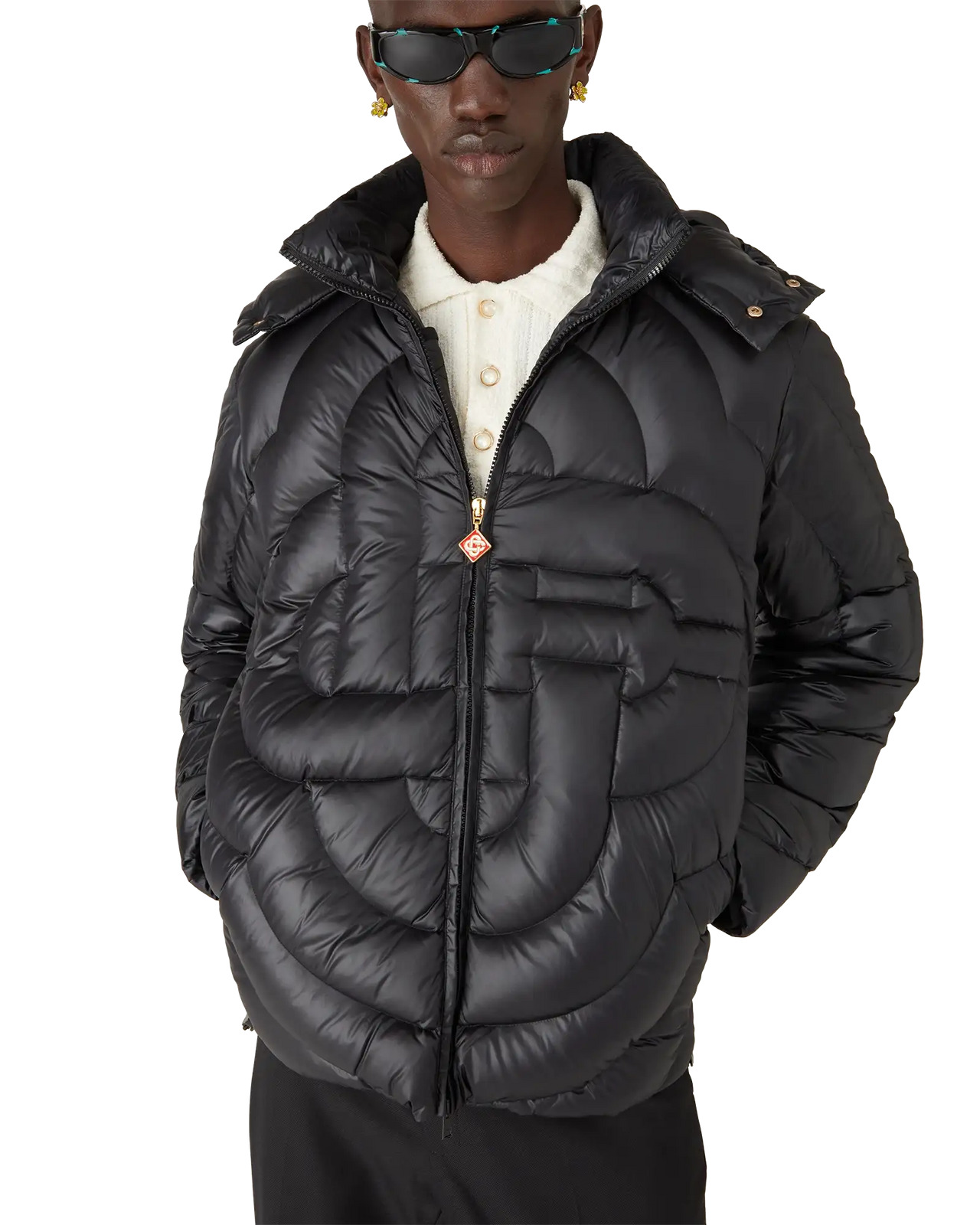 Monogram Quilted Nylon Puffer Jacket | Casablanca Paris - 2