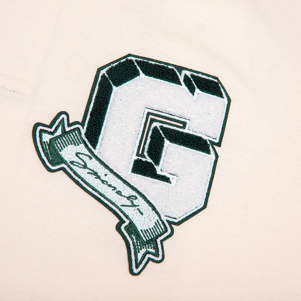COLLEGE LONG SLEEVE POLO - WHITE/GREEN - 4
