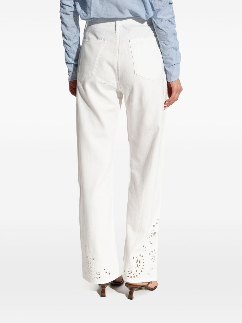 embroidery drawstring trousers - 4
