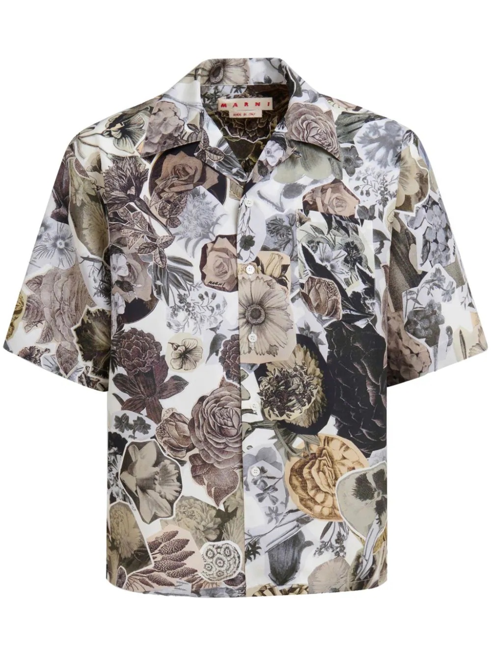 MARNI Men Floral Silk Short Sleeve Shirt - 5