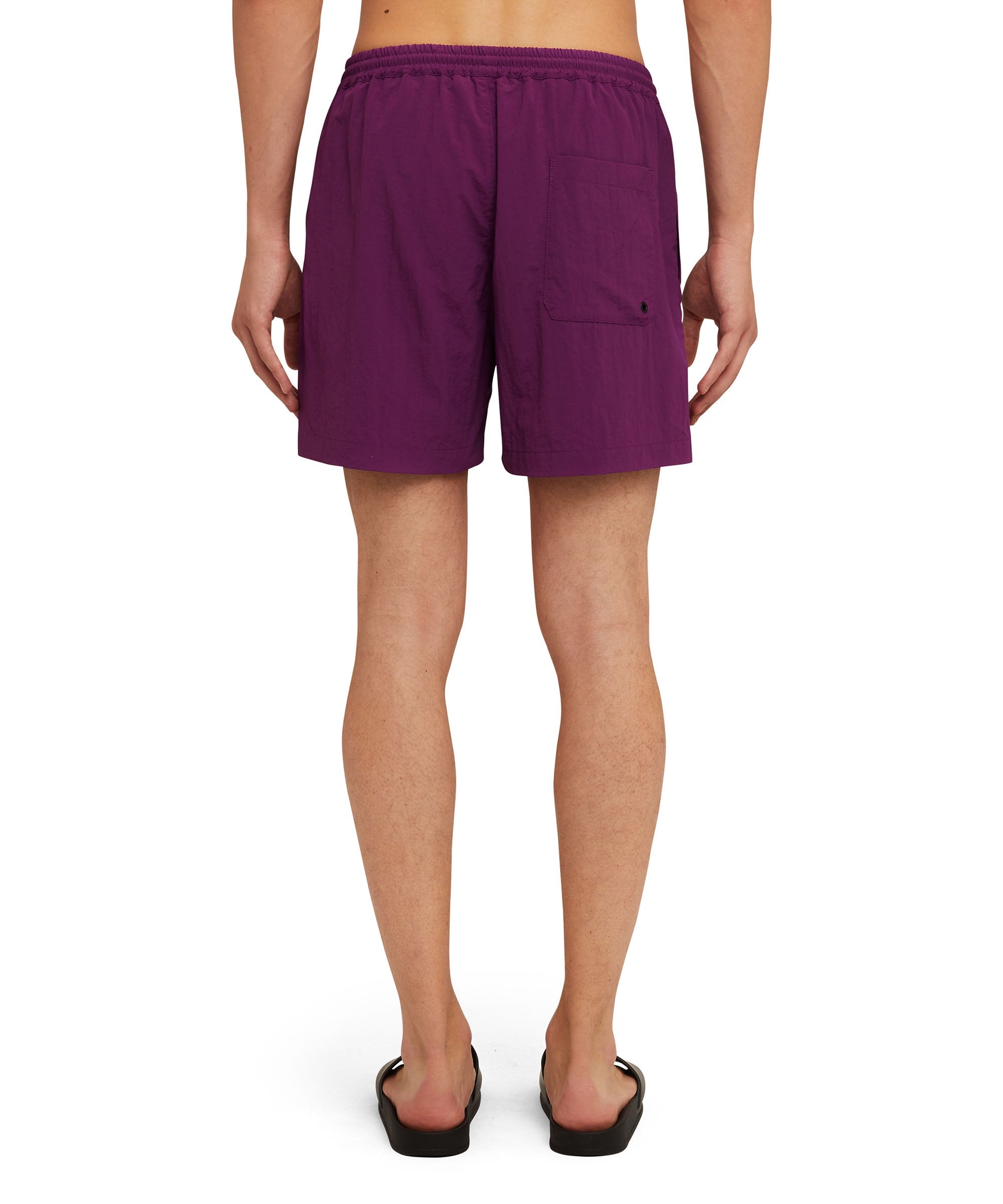Solid color nylon bathing trunks with MSGM logo - 4