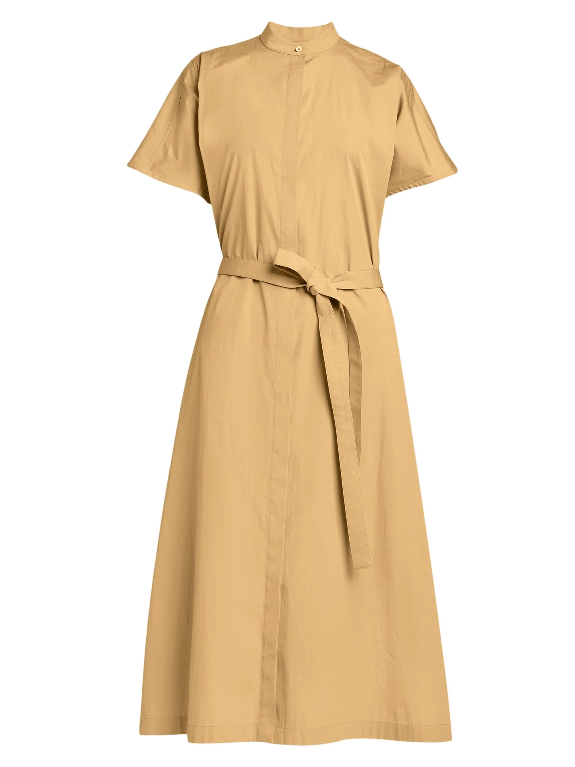Women's Glaze-Finished Cotton Poplin Shirtdress - Cereal - 1
