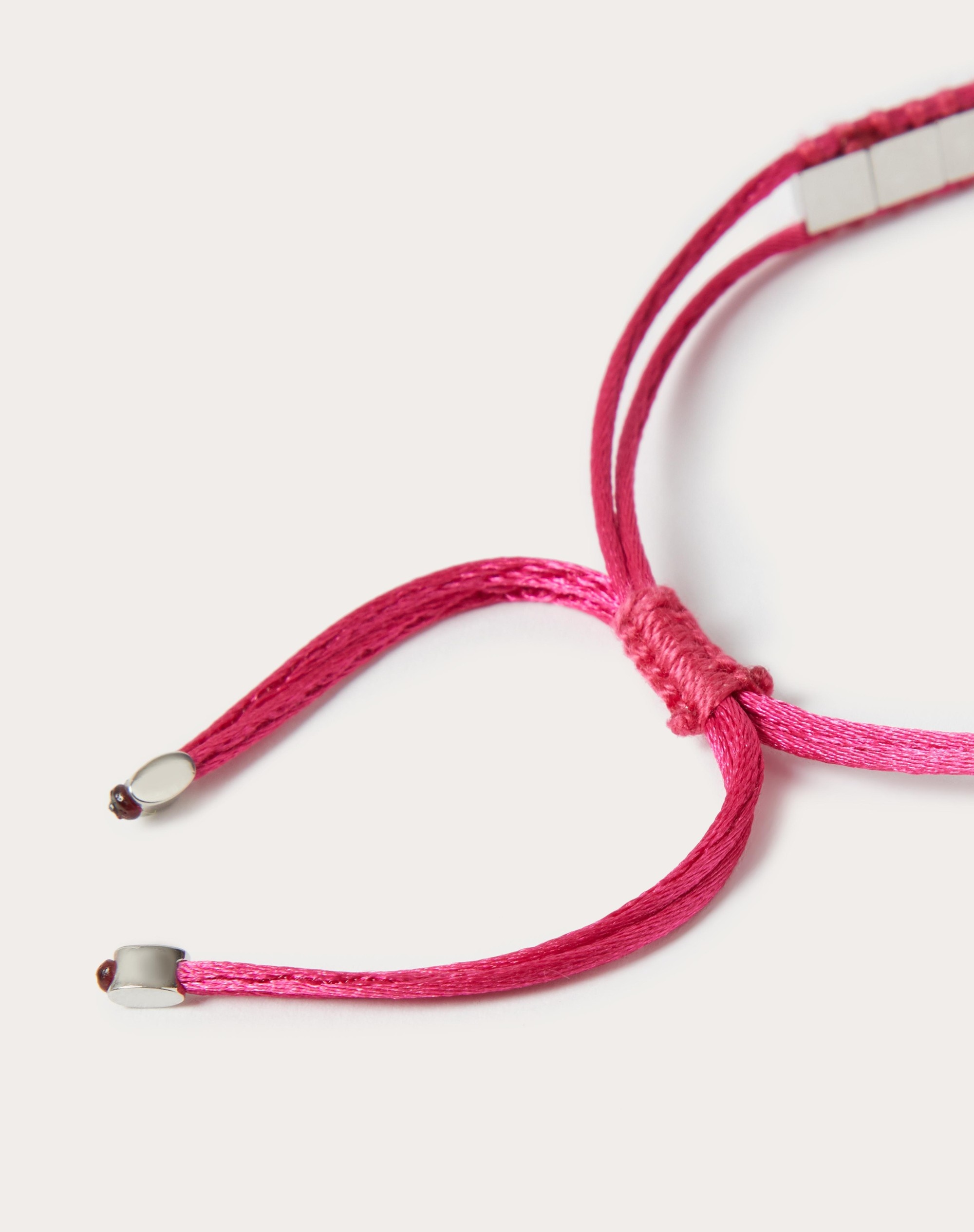 COTTON AND METAL VALENTINO COLOR SIGN BRACELET - 4