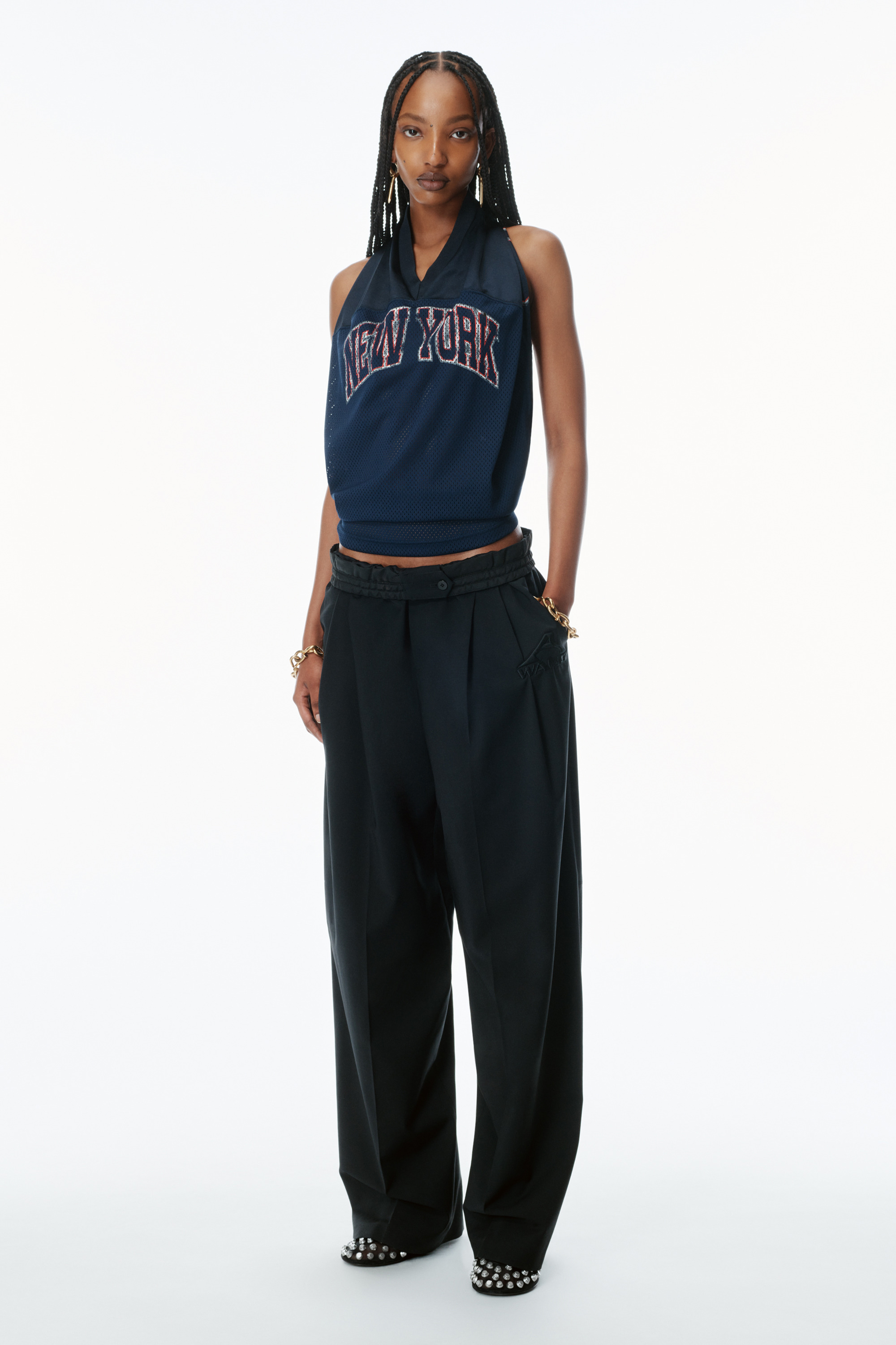 Tropical Wool Mid-Rise Balloon Pants - 2
