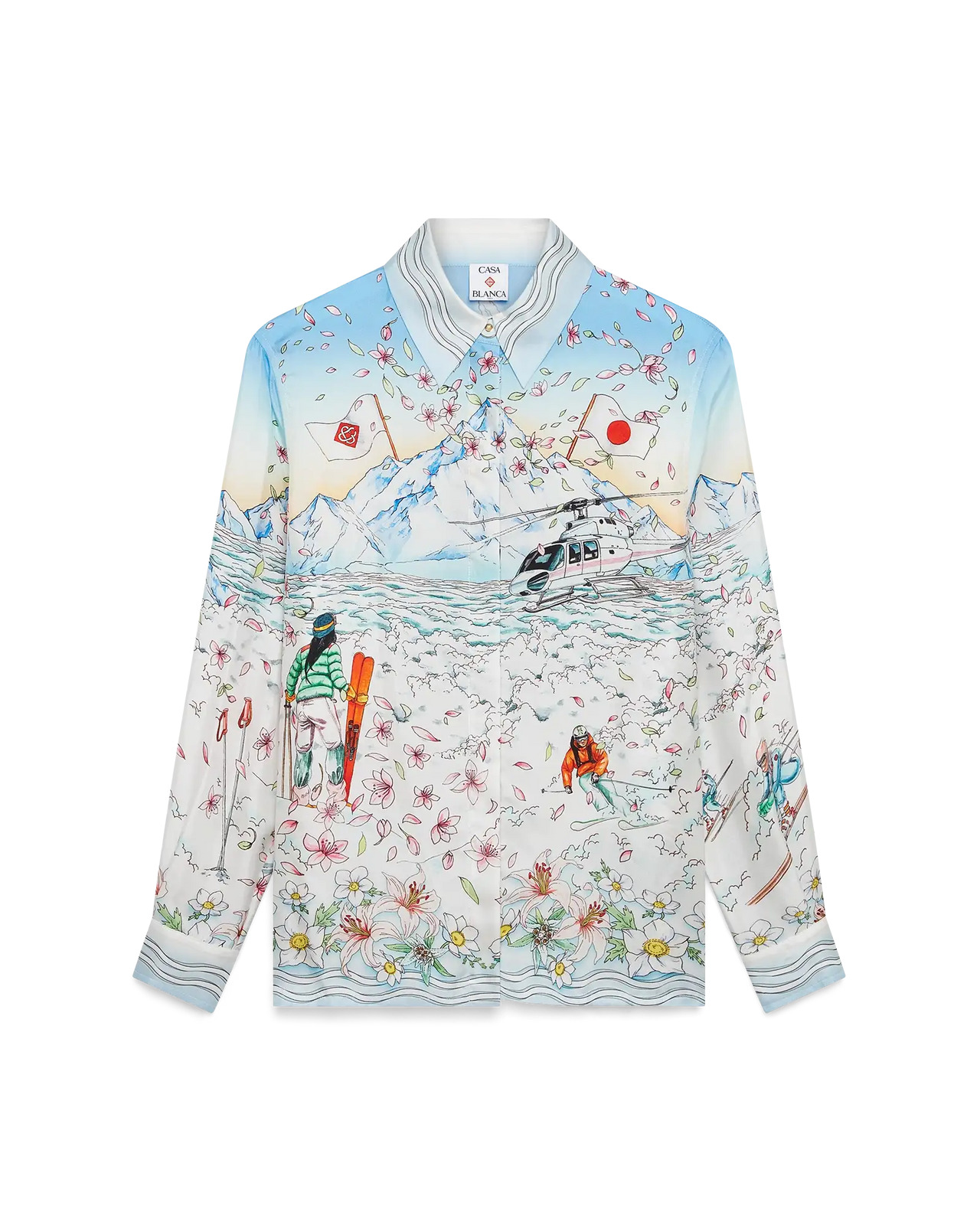 L'Hiver Fleuri Long Sleeve Silk Twill Shirt | Casablanca Paris - 6