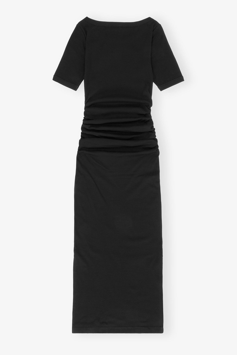 BLACK SOFT COTTON RIB DRESS 6