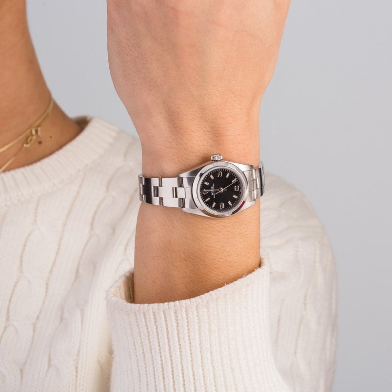 Lady Rolex Oyster Perpetual 76080 Black Dial - 5