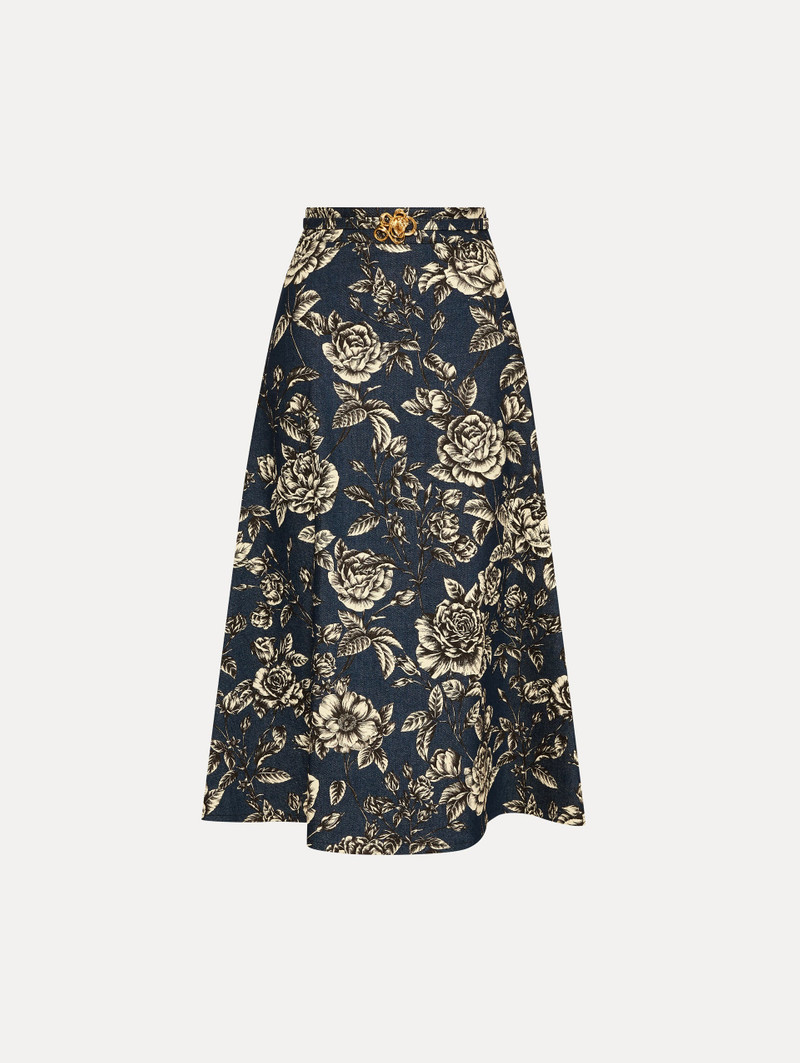 ROSE PRINTED DENIM SKIRT 1