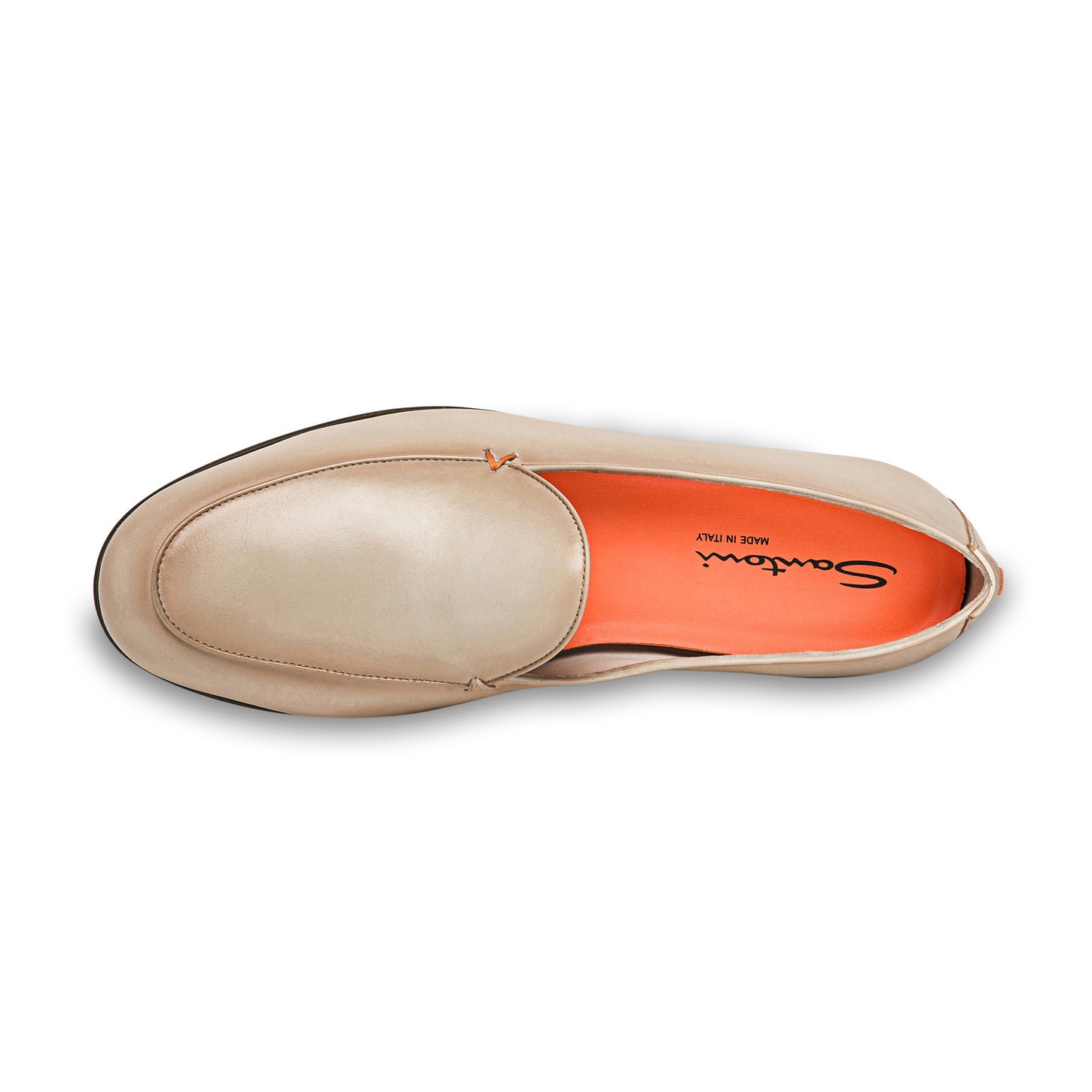 Men's beige leather loafer - 4