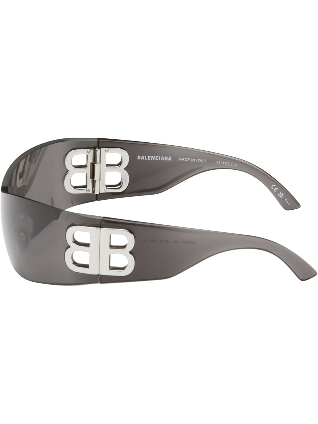 BALENCIAGA Gray Bossy Mask Sunglasses | ssense | REVERSIBLE