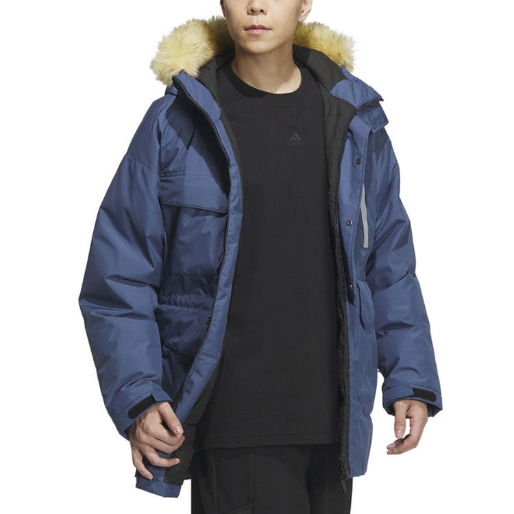 adidas Furry Down Parka 'Blue' IS0367 - 4