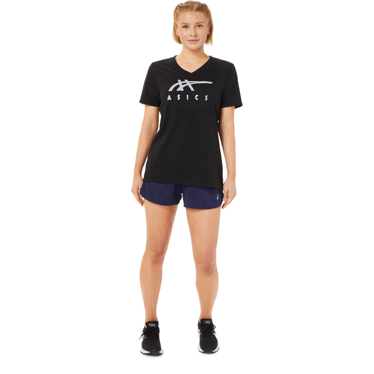 WOMEN'S ASICS STRIPES V-NECK - 6