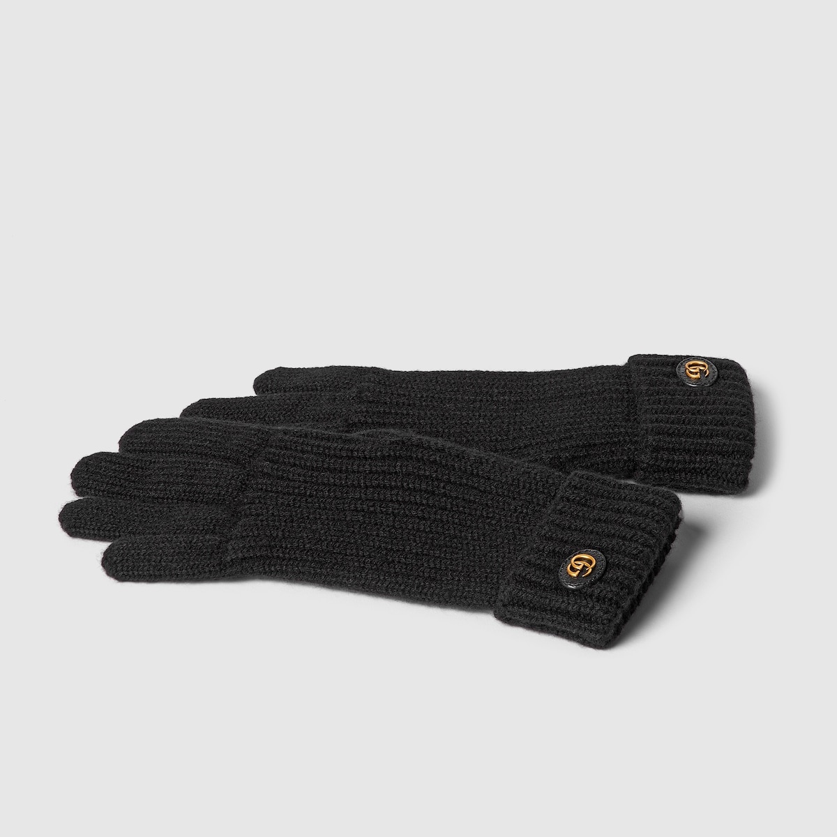 Rib knit wool viscose lamé gloves - 2