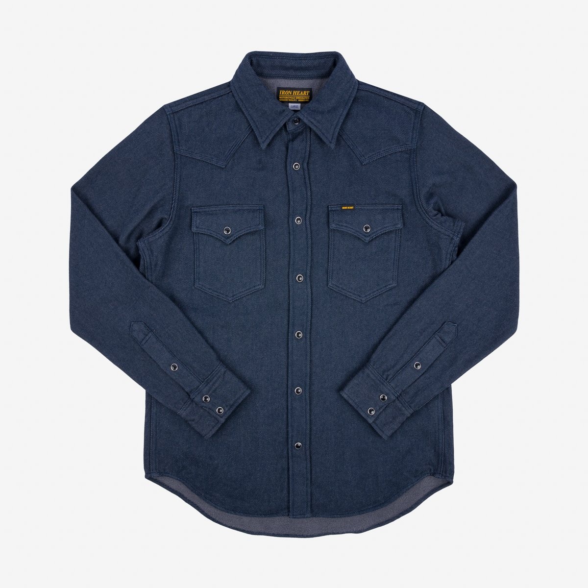 IHSH-BRUND-NAV 12oz Ultra Heavy Flannel Western Shirt - Navy - 1
