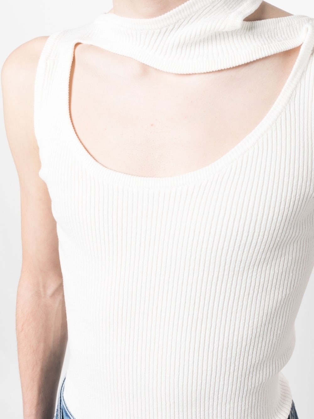 Triple Collar ribbed tank top - 5