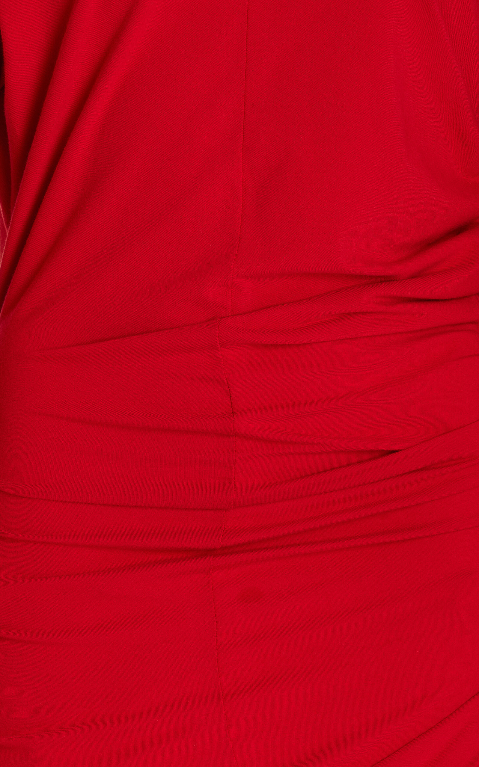 Asymmetric Gathered Cotton-Poplin Top red - 6