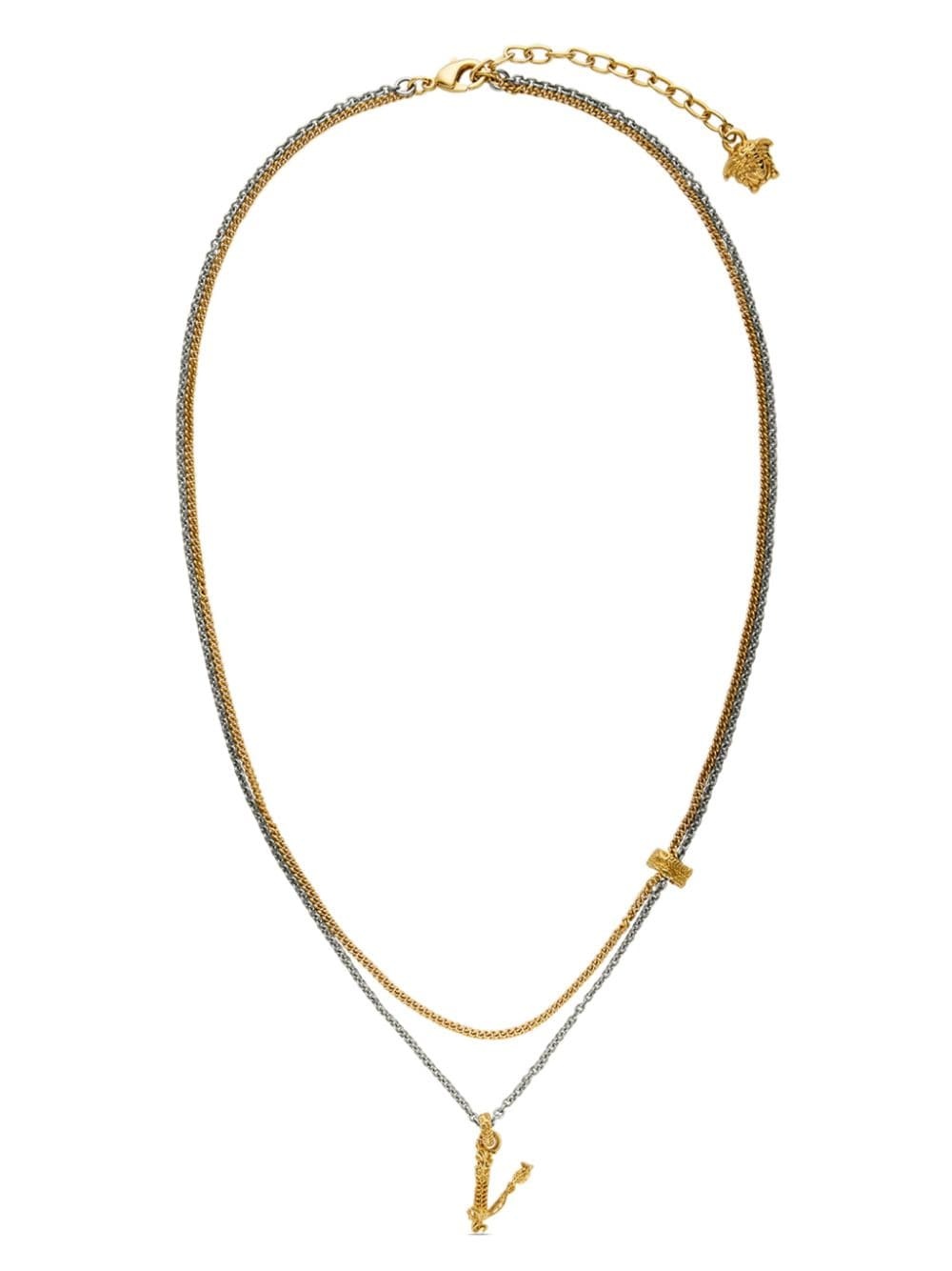 double-chain pendant necklace - 1