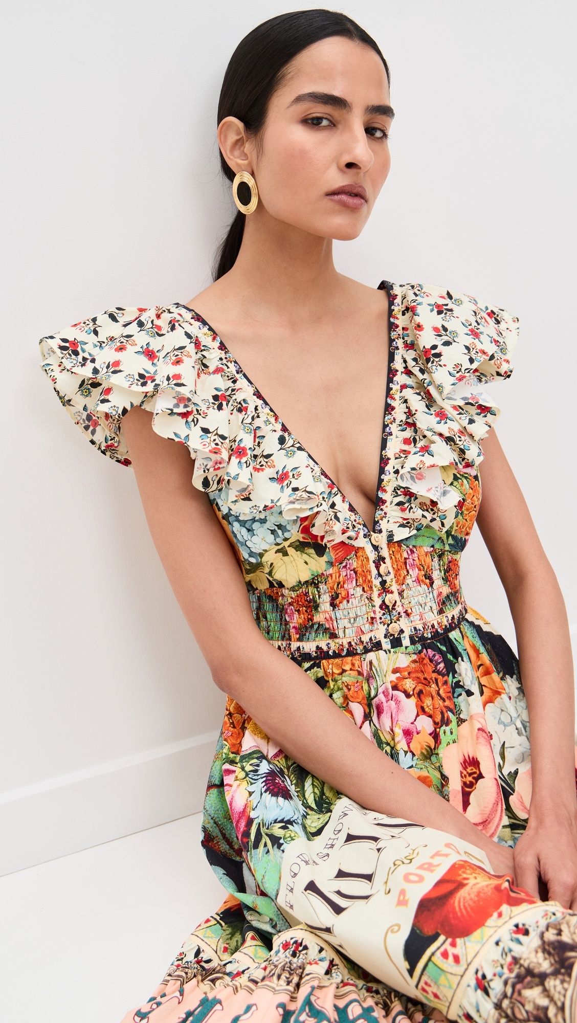 Tiered Dress with Neck Frill - 4