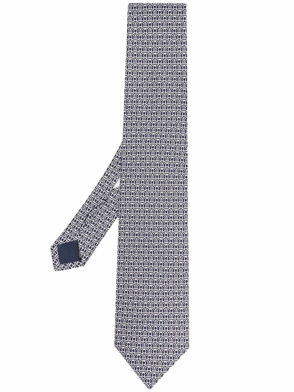 motif-print silk tie - 1