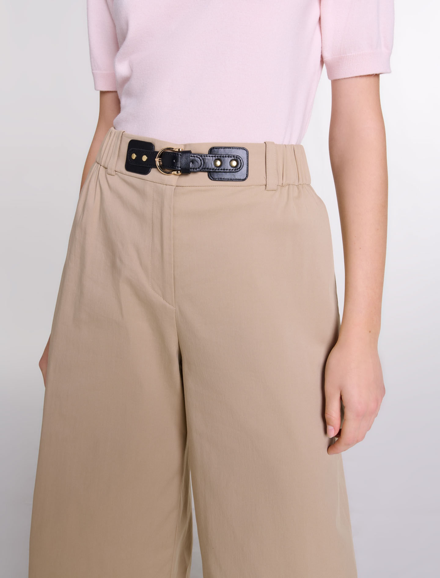 Wide-leg cotton trousers - 7