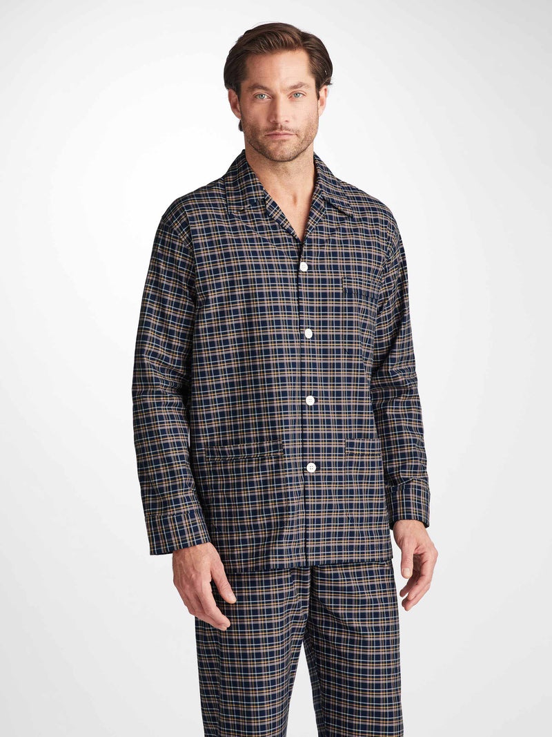 Men's Classic Fit Pajamas Barker 37 Cotton Navy - 3