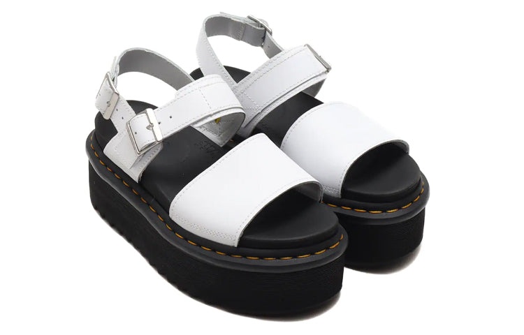 (WMNS) Dr. Martens Voss Leather Thick Bottom Sandals White 26725100 - 3
