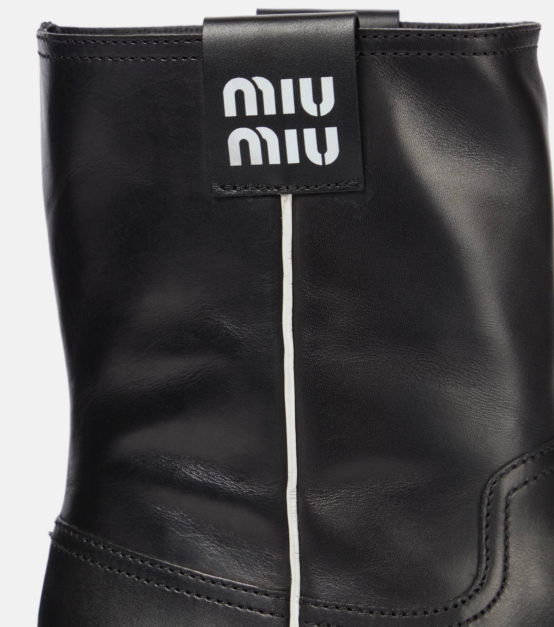 Leather ankle biker boots - 6