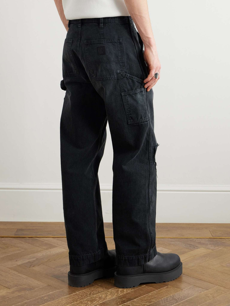 Wide-Leg Distressed Paint-Splattered Jeans 4