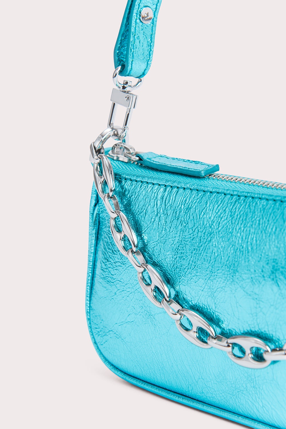 Mini Rachel Aquamarine Metallic Leather - 6