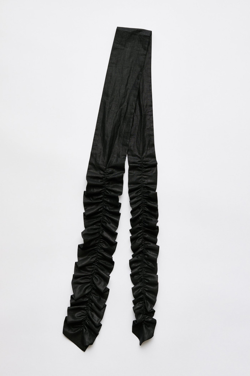 Gathered Tie Black Ink Chintzed Mussola 3