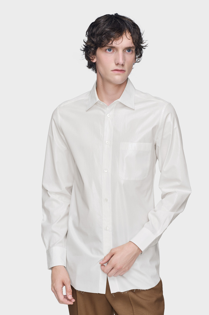 Maison Margiela Foiled cotton poplin shirt outlook