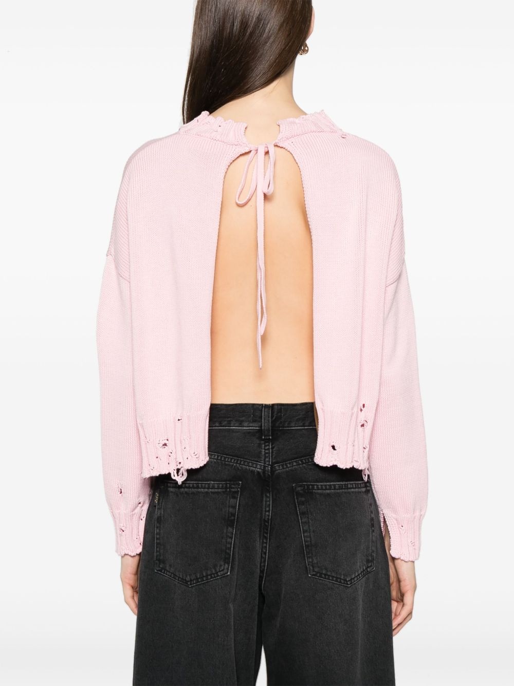 dishevelled cotton sweater - 4