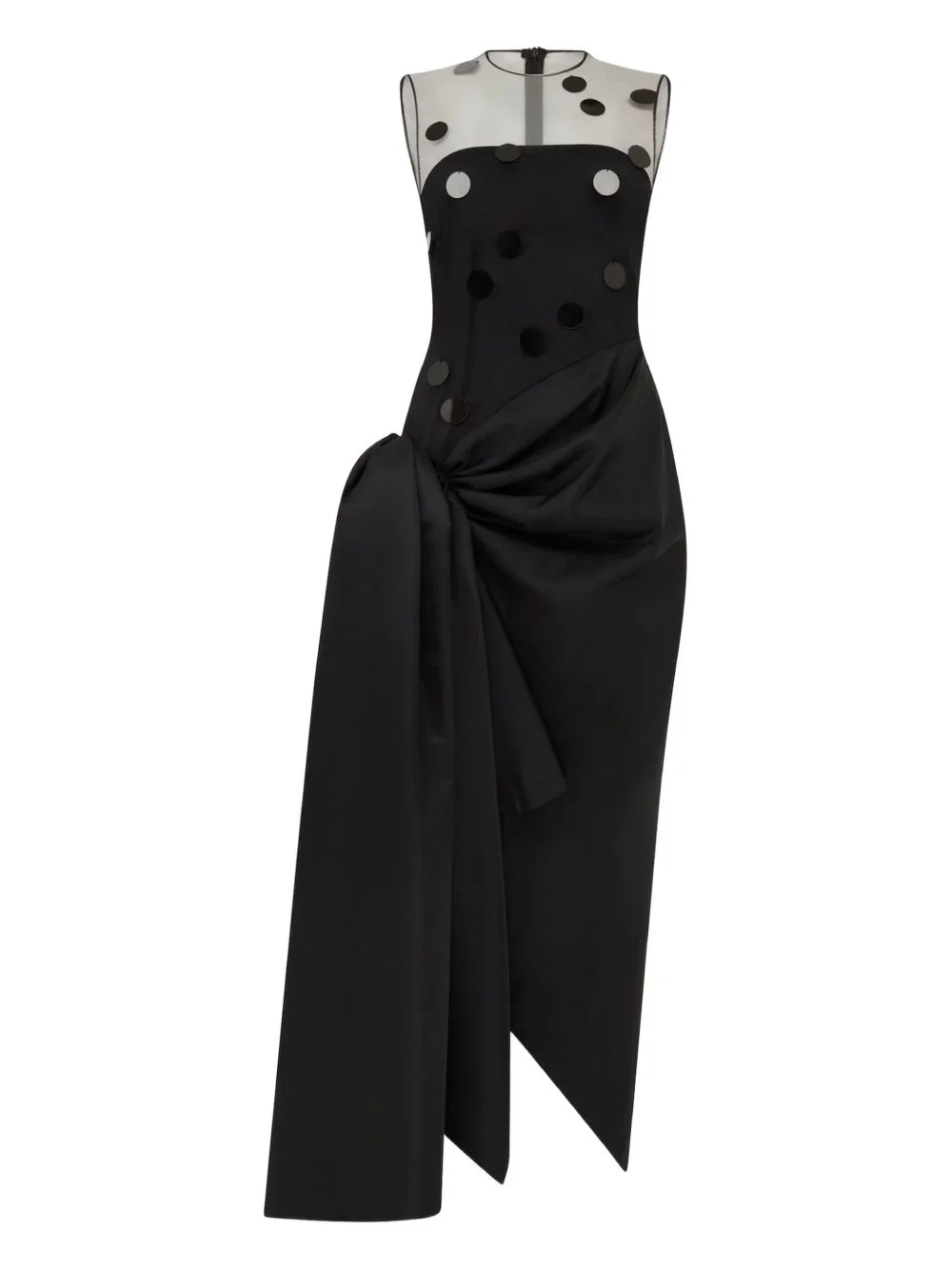 polka-dot draped dress - 1