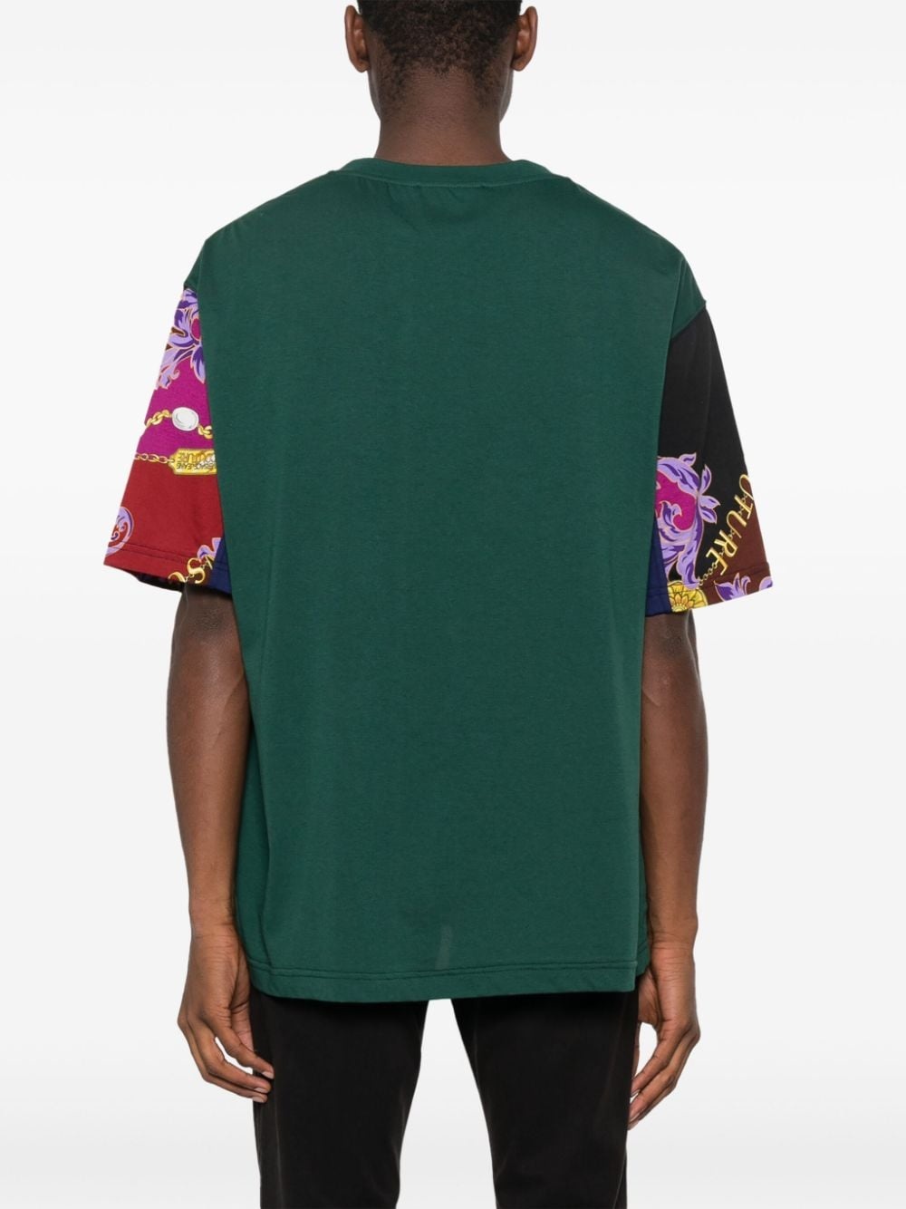 chain-print cotton T-shirt - 4