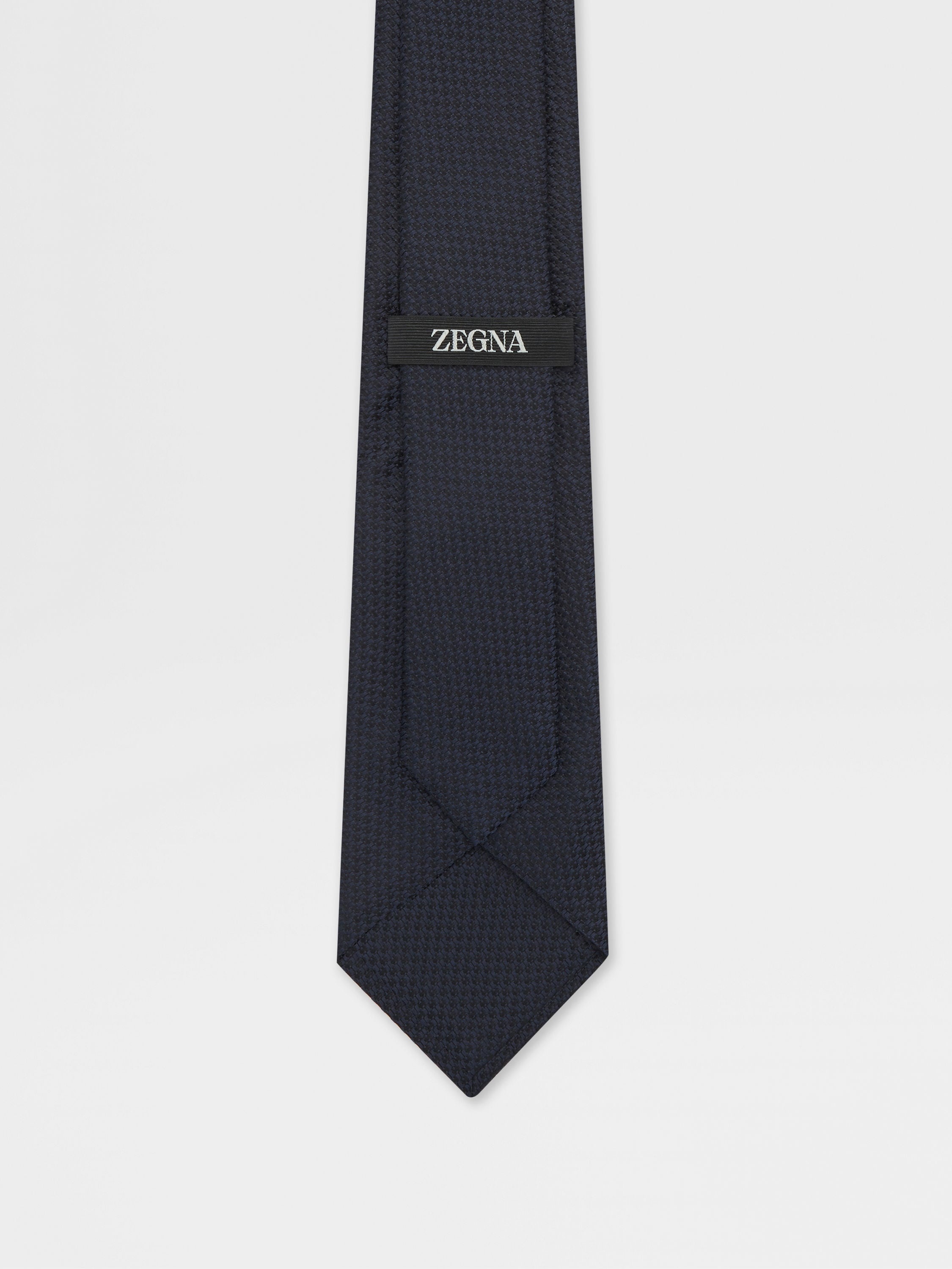 DARK BLUE SILK TIE - 3