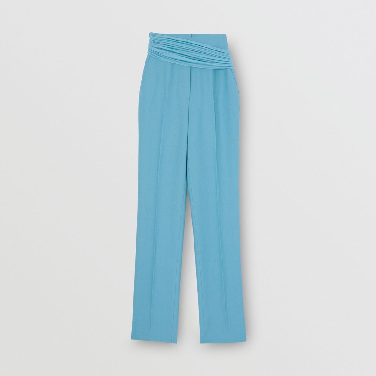 Jersey Sash Detail Wool Ramie Tailored Trousers - 1