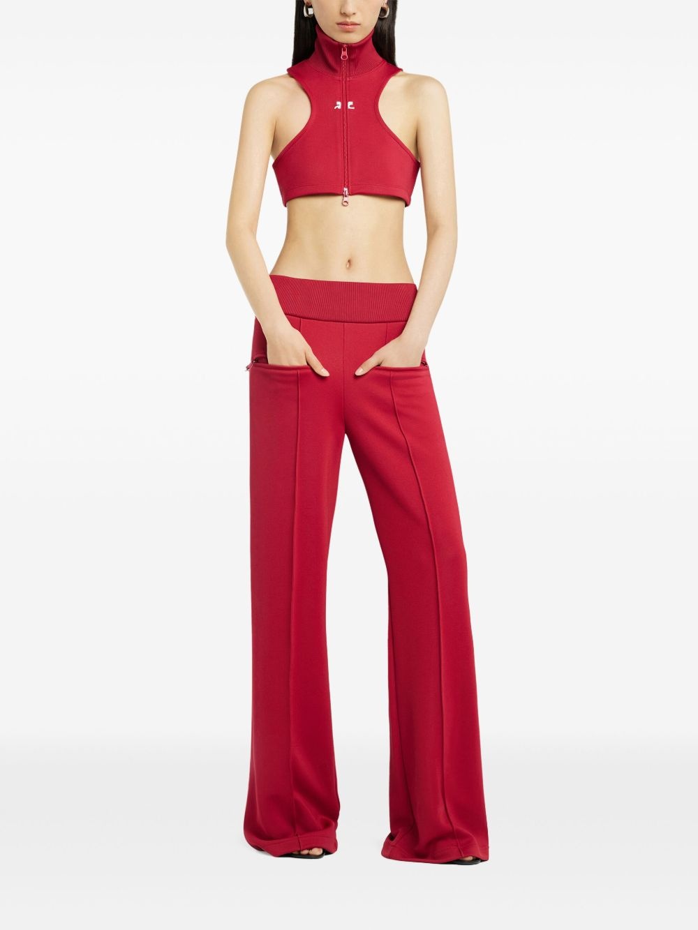 pressed crease track pants - 2