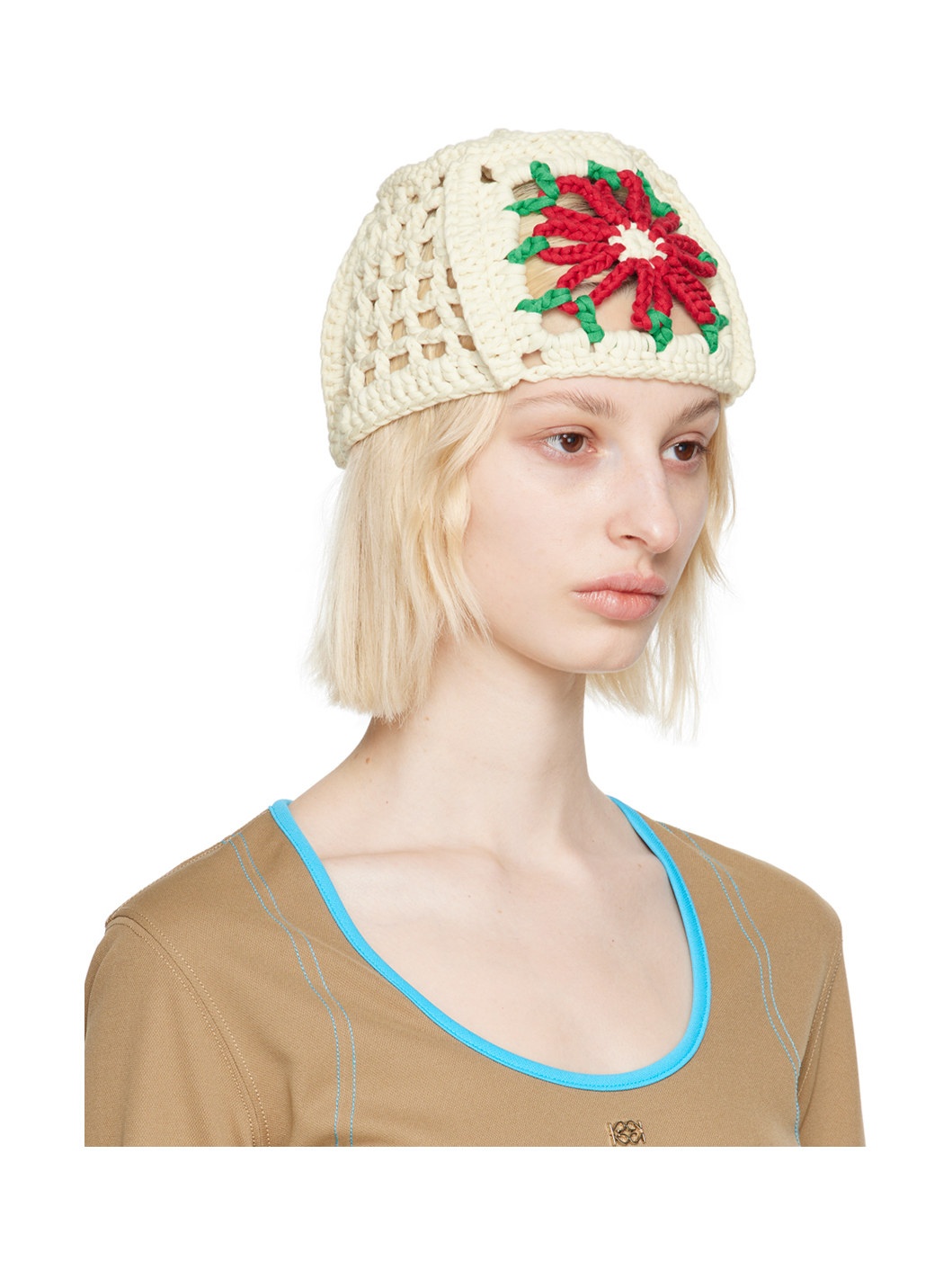 Off-White Flower Beanie - 2