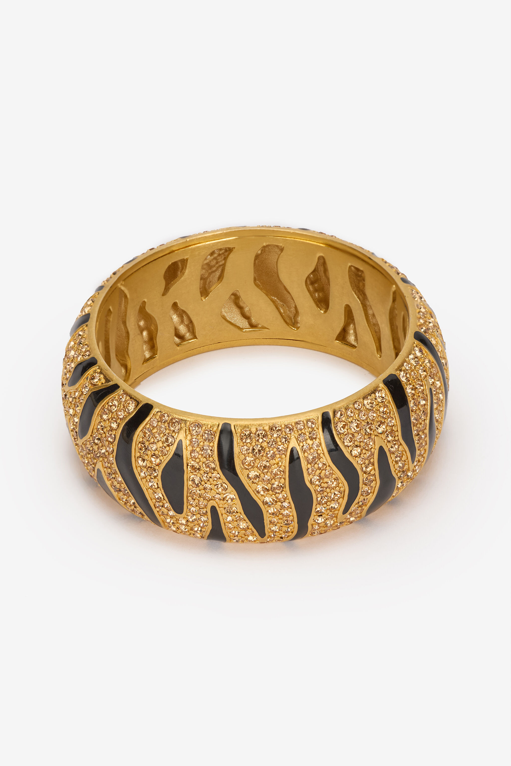 Bangle With Crystals And Tiger Skin Pattern - 3